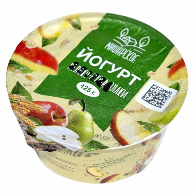 Йогурт Мишарское яблоко/груша/злаки 2,5%  125гр стакан