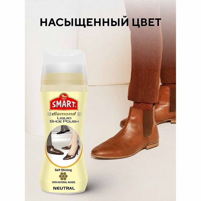 Краска-лак для обуви Smart водоотталкивающая бесцветная 75мл пэт