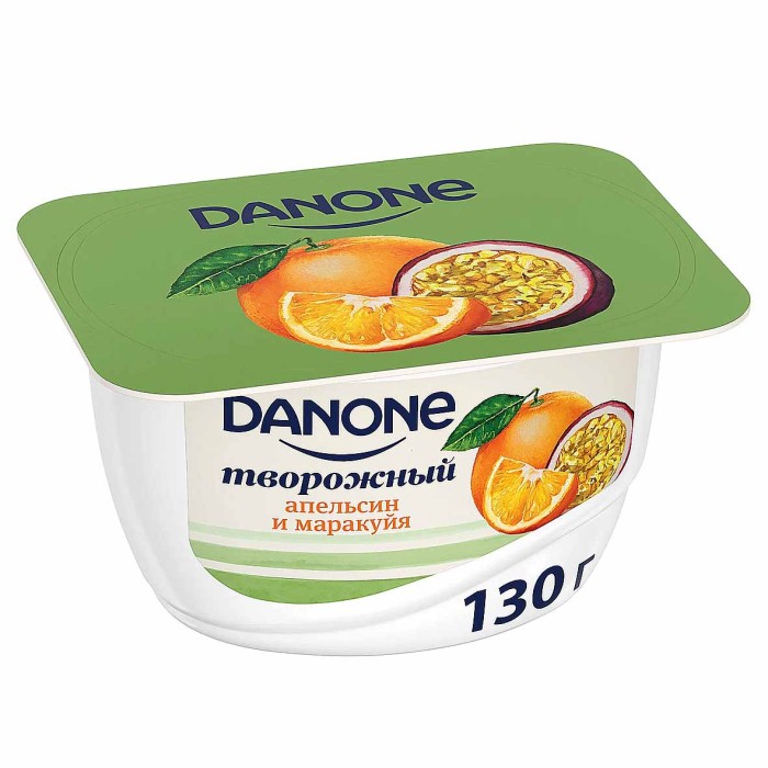 Десерт творожный Danone апельсин-маракуйя 3,6% 130гр пэт