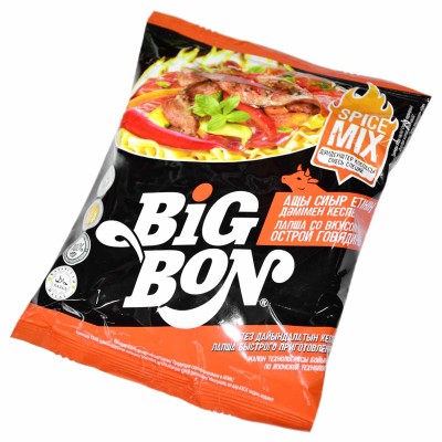 Лапша Big Bon со вкусом острой говядины 75гр м/у