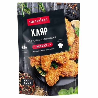 Кляр Bravolli для куриных крылышек 200гр д/п