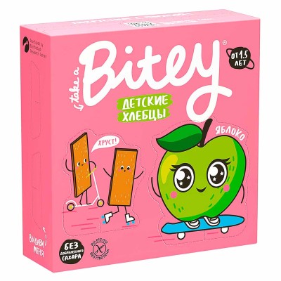 Хлебцы Bitey кукурузно-рисовые Яблоко- шпинат 40гр м/у
