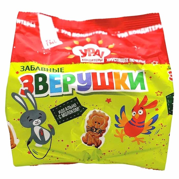 Печенье Ура Кондитеры забавные зверушки 250гр м/у