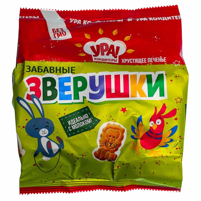 Печенье Ура Кондитеры забавные зверушки 250гр м/у