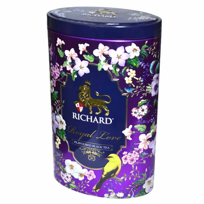 Чай Richard Royal Love бергамот и ваниль крупнолист черный 80гр ж/б