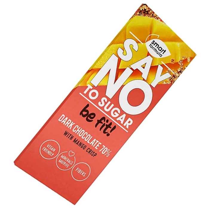 Шоколад Smart Formula Dark with mango crisp горький 90гр м/у