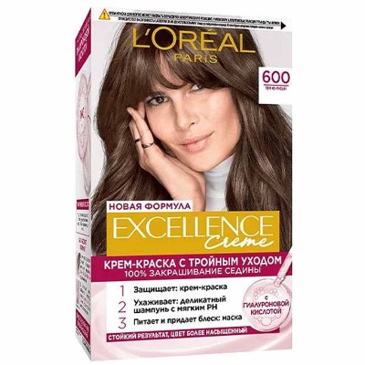 Краска для волос Loreal Exellence 600 Темно-русый к/у*