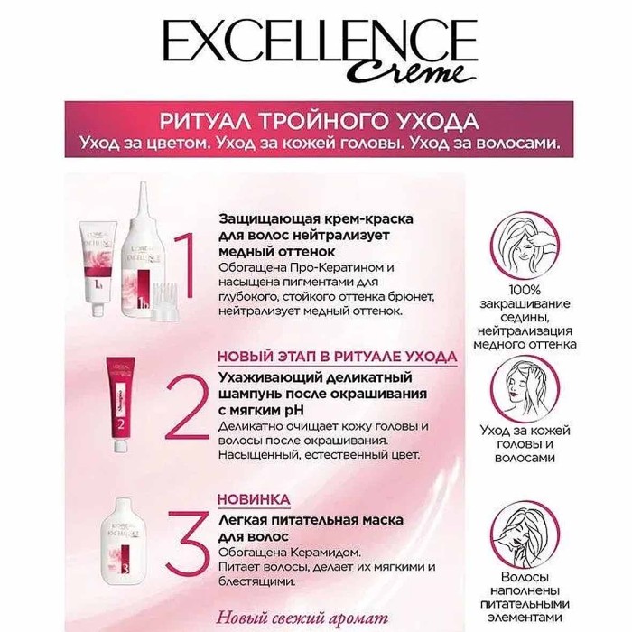 Краска для волос Loreal Exellence 600 Темно-русый к/у*
