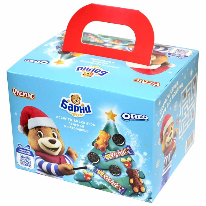 Подарок новогодний Медвежонок Барни-Picnic-Oreo 370гр к/у