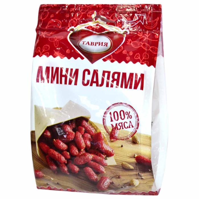 Колбаски с/к Таврия Мини Салями классические 50гр