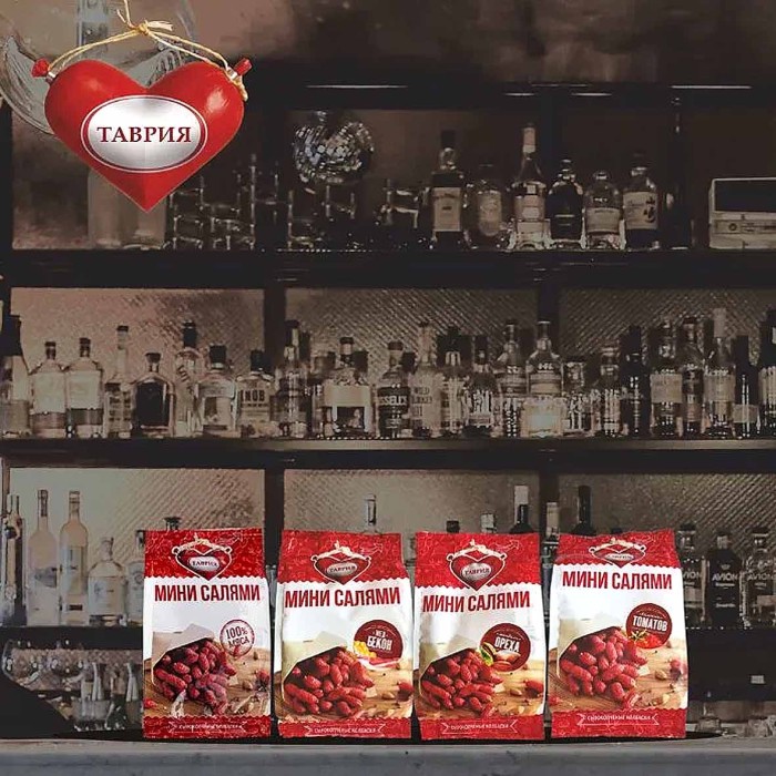 Колбаски с/к Таврия Мини Салями классические 50гр