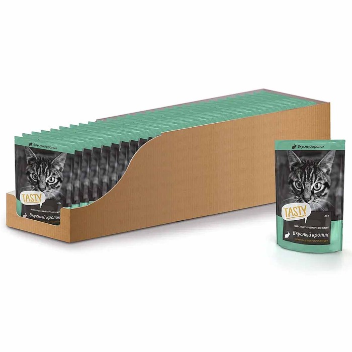 Корм для кошек Tasty Вкусный кролик в желе 85гр пауч