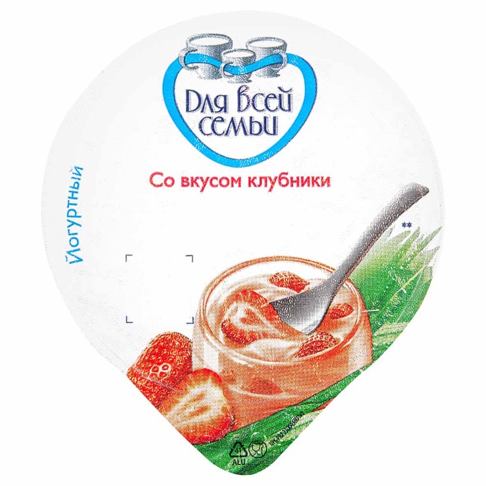 Йогурт Для всей семьи Клубника 1% 290гр пэт