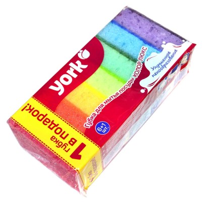 Губка для посуды York колор люкс 6+1шт 3018 м/у