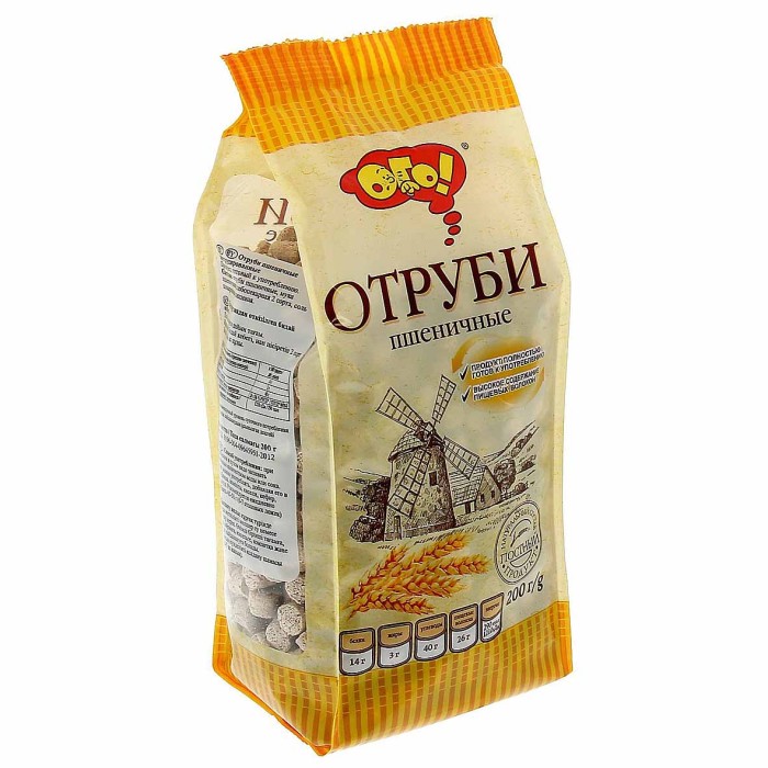 Отруби Ого! Пшеничные экструдированные 200гр м/у