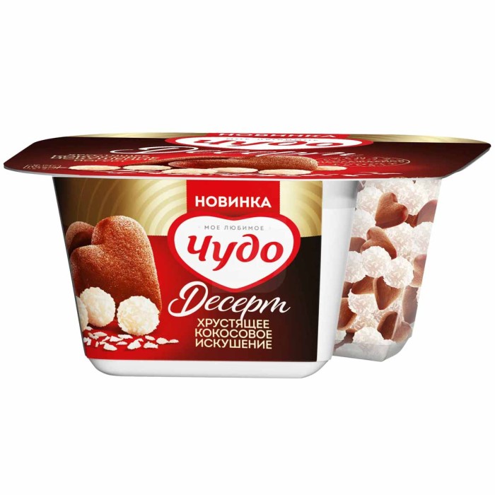 Йогурт-десерт Чудо Хрустящее кокосовое искушение 3% 105гр пэт