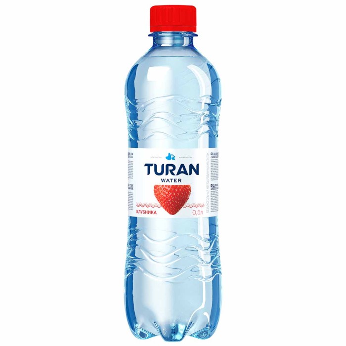 Вода Turan со вкусом клубники негаз 0,5л пэт