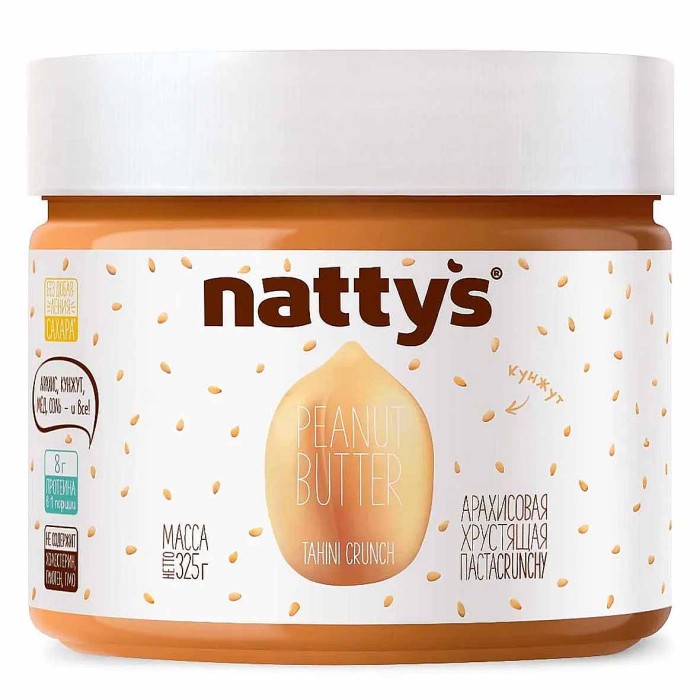 Паста Nattys арахисовая с кунжутом и медом 325гр пэт
