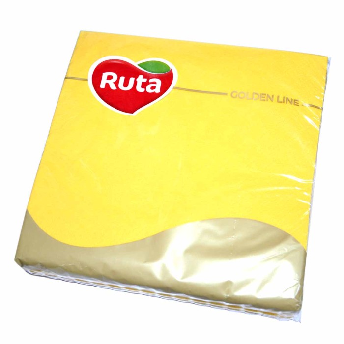 Салфетки бумажные Ruta Желтые 3сл 33*33см 20шт м/у