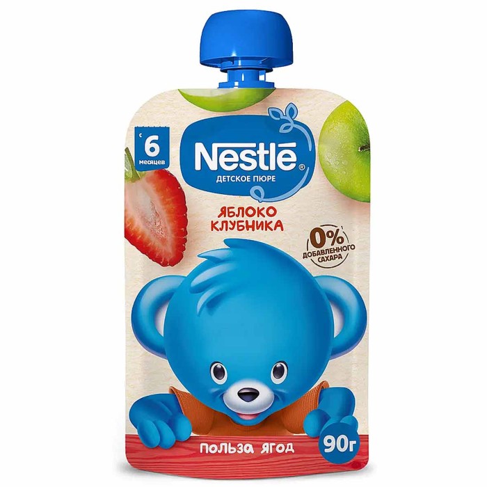 Пюре Nestle яблоко и клубника 90гр