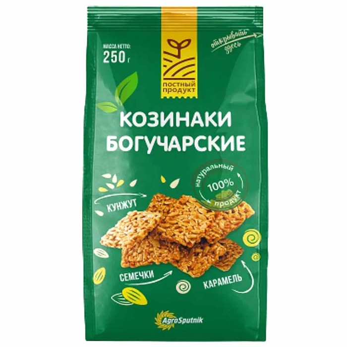 Козинаки Богучарские Классические подсолнечные с кунжутом 250гр м/у