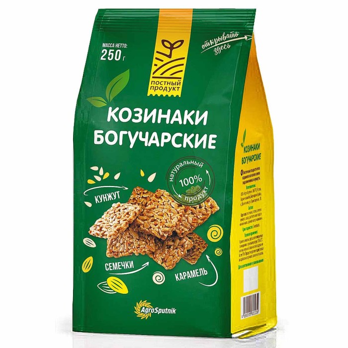 Козинаки Богучарские Классические подсолнечные с кунжутом 250гр м/у
