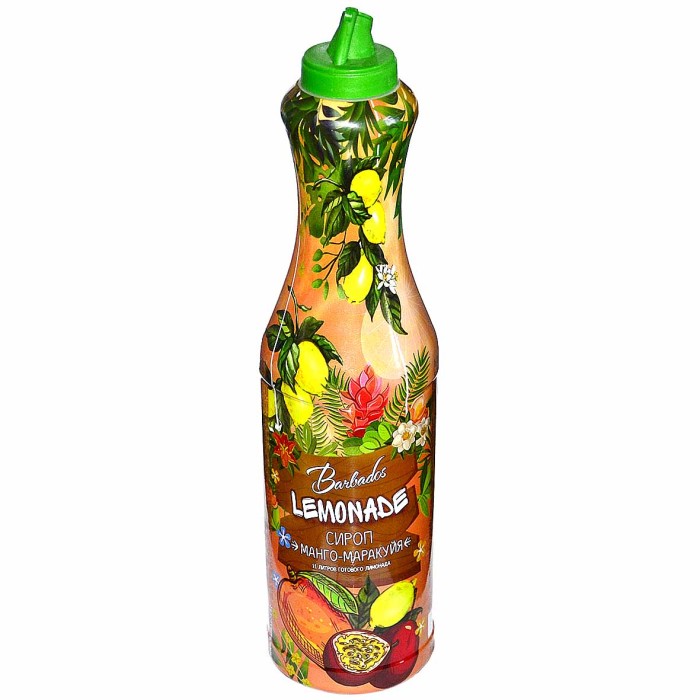Сироп Barbados Lemonade Манго-маракуйя 1000мл пэт