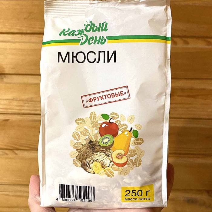 Мюсли Каждый день фруктовые 250гр м/у