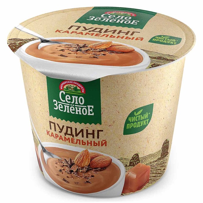 Пудинг Село Зеленое карамель 3% 120гр пэт