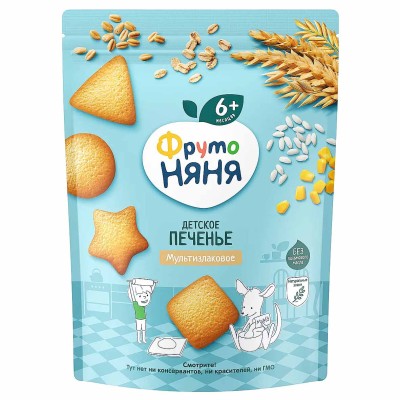 Печенье ФрутоНяня мультизлаковое 6+ 120гр м/у