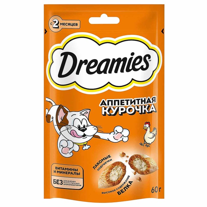 Корм для кошек Dreamies курица 60гр пауч