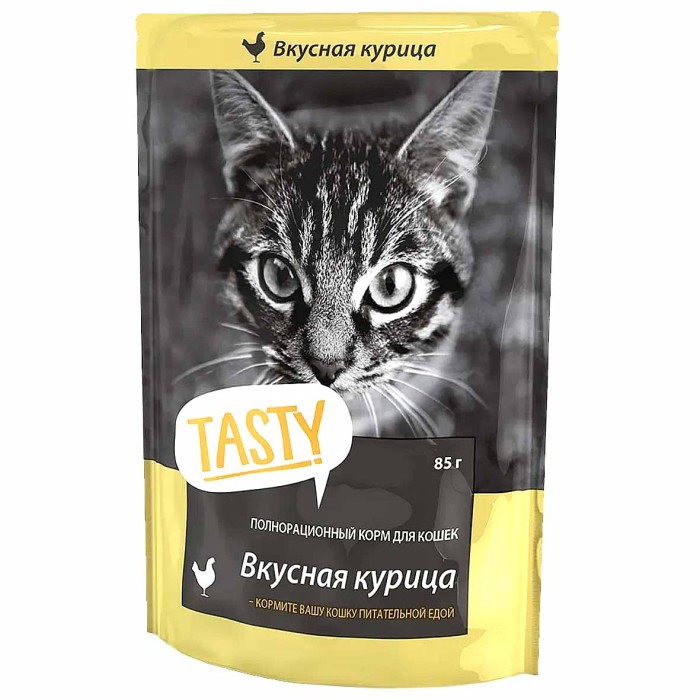 Корм для кошек Tasty Вкусная курица в желе  85гр пауч