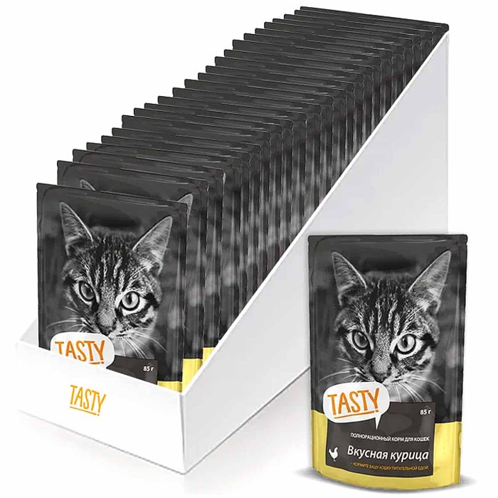 Корм для кошек Tasty Вкусная курица в желе  85гр пауч