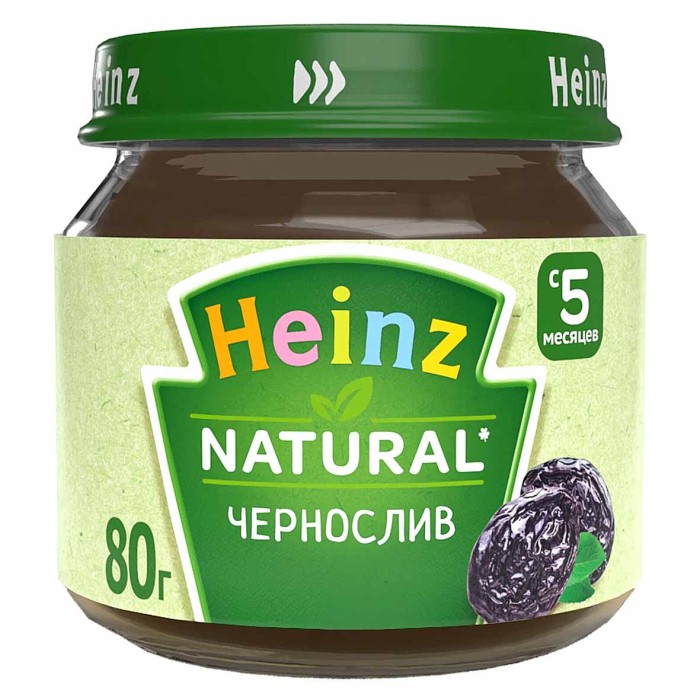 Пюре Heinz чернослив с 4мес 80гр ст/б