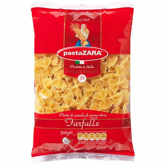 Макароны Pasta Zara бантики 031 500гр м/у
