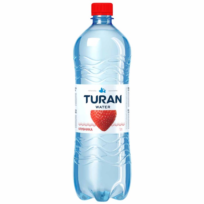 Вода Turan со вкусом клубники негаз 1л пэт