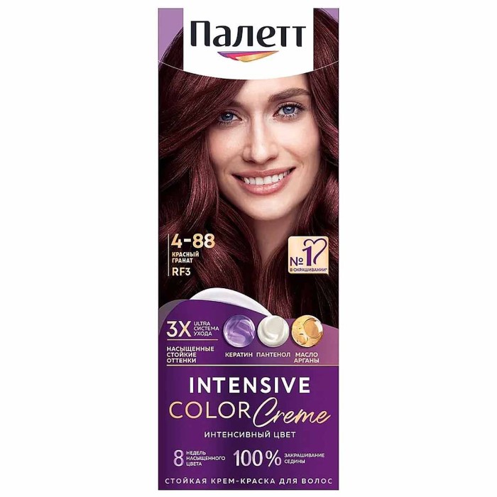 Краска для волос Palette ICC RF3 Красный гранат 110гр к/у П