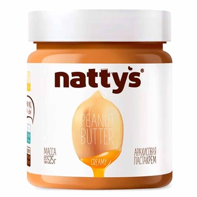Паста-крем Nattys арахисовая с медом 525гр пэт