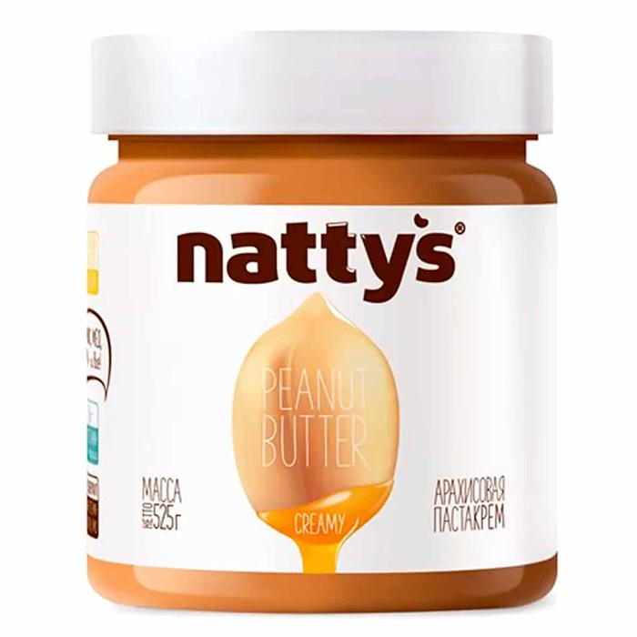 Паста-крем Nattys арахисовая с медом 525гр пэт
