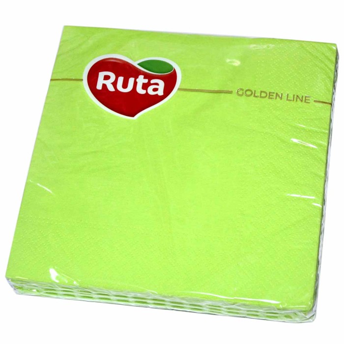 Салфетки бумажные Ruta Зеленые 3сл 33*33см 20шт м/у