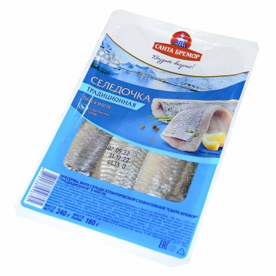 Сельдь Санта Бремор Традиционное филе в масле 240гр пэт