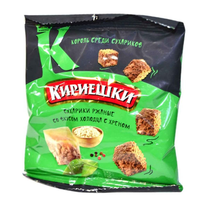 Сухарики Кириешки ржаные вкус холодец с хреном 40гр м/у