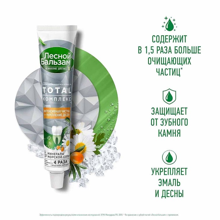 Паста зубная Лесной бальзам с экстрактами ромашки и облепихи 75мл к/у