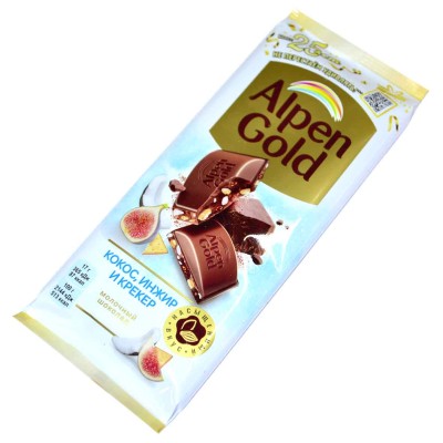 Шоколад Alpen Gold Фрукты,кокос и печенье 85гр м/у