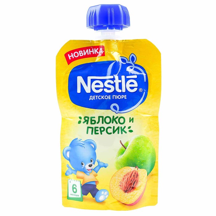 Пюре Nestle яблоко и персик 90гр