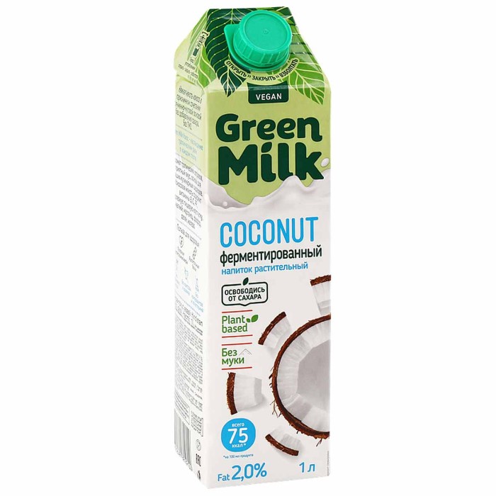 Напиток на ячменно-нутовой основе Green Milk с кокосом 1л т/п