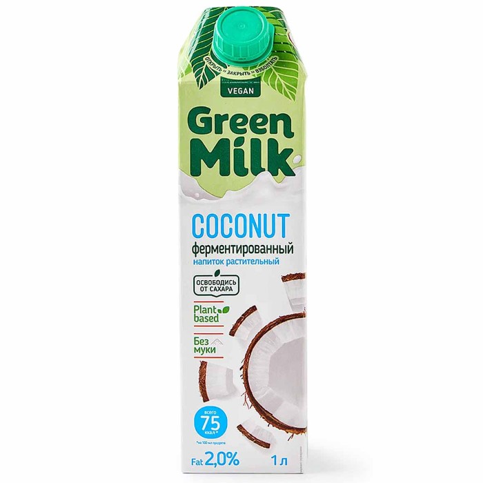 Напиток на ячменно-нутовой основе Green Milk с кокосом 1л т/п