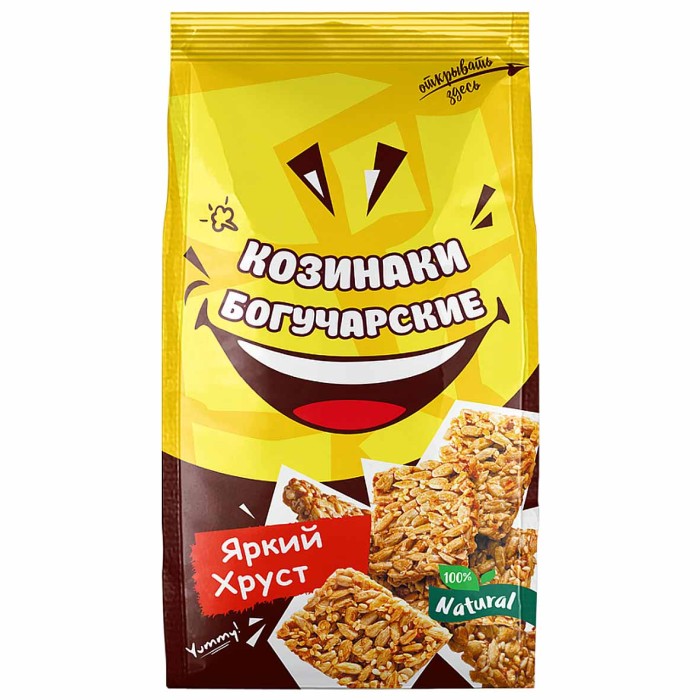 Козинаки Богучарские Яркий хруст подсолнечные с кунжутом 250гр м/у