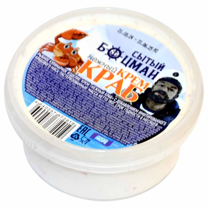 Крем краб Сытый Боцман нежный 180гр пл/б