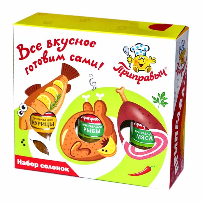 Набор солонок Приправыч Курица,мясо, рыба к/у